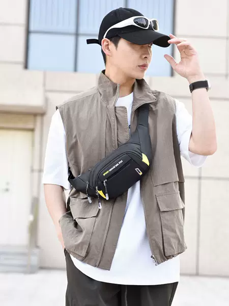 Cross-border New Sports Crossbody Chest Bag Large Capacity Daily Men's Riding Backpack Portable Multifunctional Contrast Color Waist