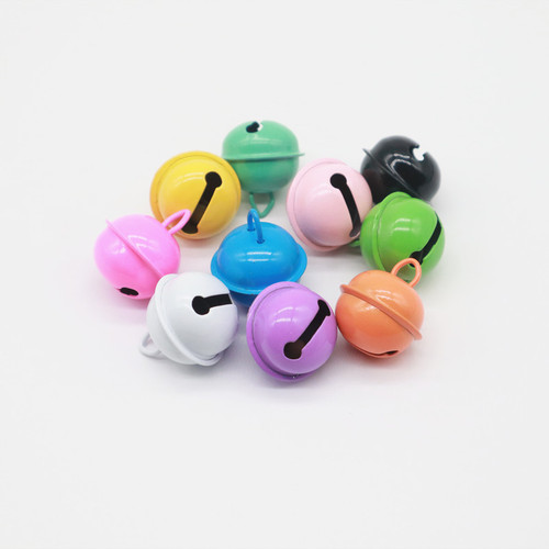 Paint candy color 22mm colorful pet small round bell DIY keychain accessories Christmas metal hanging bell