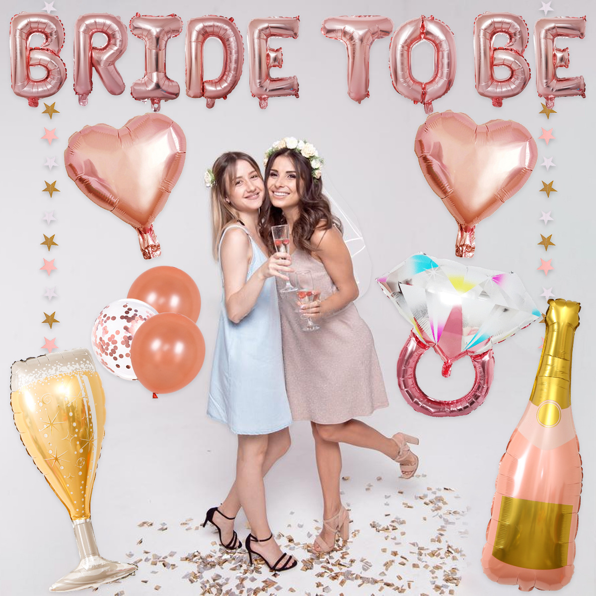 Set de globos de fiesta soltera personalizado BRIDE TO BE soltera noche decoración de la fiesta de los globos al por mayor