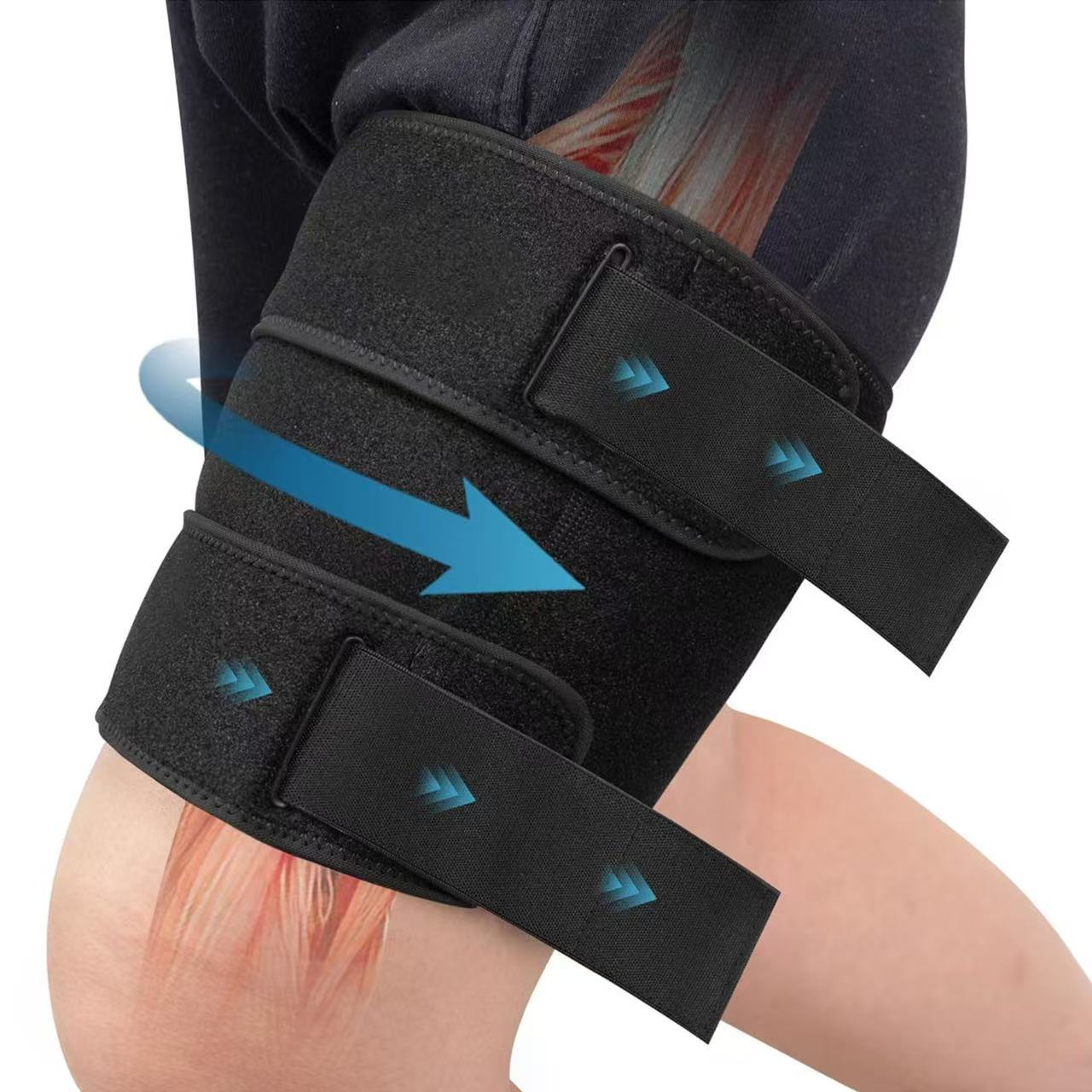 Temu Adjustable Thigh Strap Sports Muscle Anti-Strain Compression Anti-Slip Leg Protector Stretchable Protective Gear