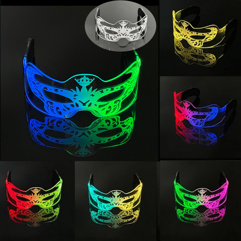 Tecnología LED máscara de mitad de cara colorido doble control modelado de moda fiesta Bungee LED props acrílicos