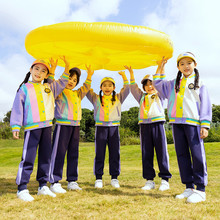 幼儿园园服春秋装四件套彩虹棒球服学院风小学生班服校服夏季套装