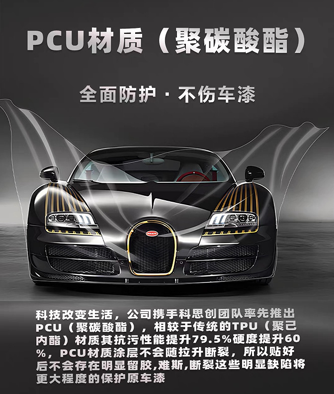 PCU Polycarbonate Embedded TPU Paint Protection Film Invisible Car Wrap Film Super Stretchable Car Film PPF