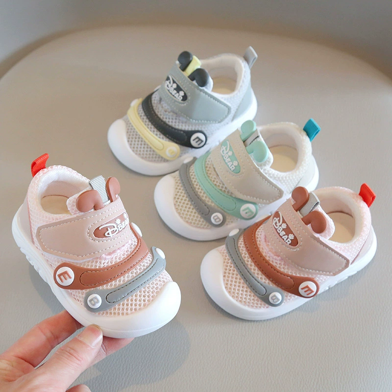 Обувь для малышей Сандалии для мальчиков и девочек, Летняя обувь в сеточку, Детская Нескользящая машинка Caterpillar с мягкой подошвой От 0 до 3 лет 1