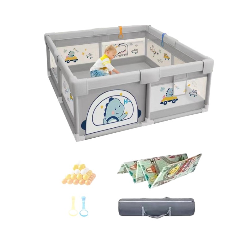 Barrera de protección para juegos infantiles para bebés sala de estar piso plegable cojín de escalada espesa interior de bebés con cerca doméstica