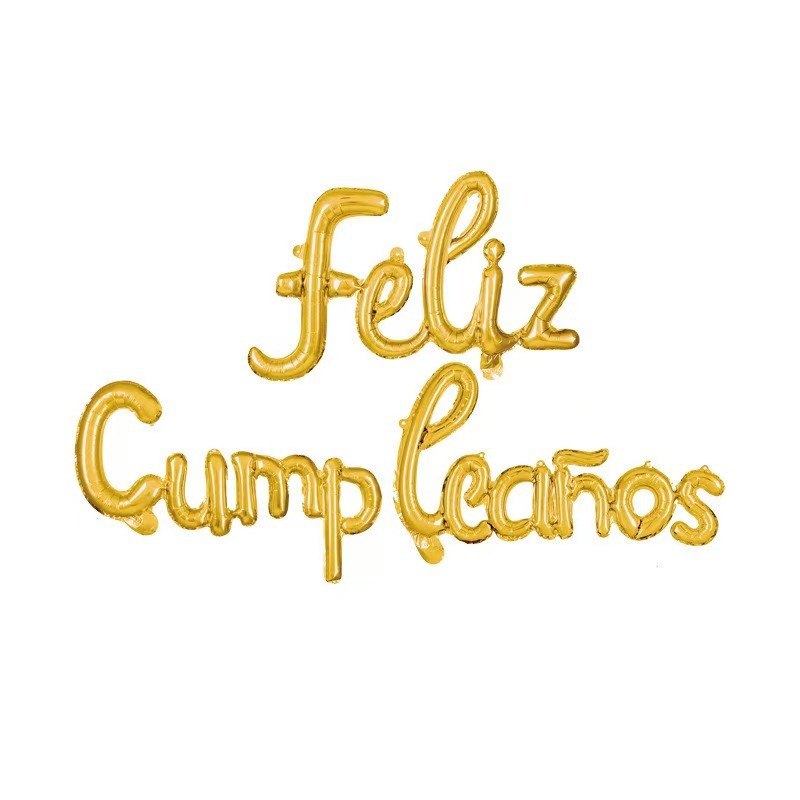 feliz año nuevo español inglés feliz cumpleaños globos Feliz año nuevo letras unificadas