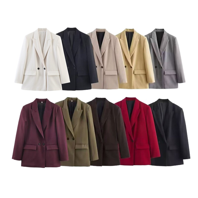 Cross-Border Wholesale Women's New Style Casual Loose Double-Breasted Blazer 2753122 Cross-Border Wholesale Women's New Style Casual Loose Double-Breasted Blazer 2753122