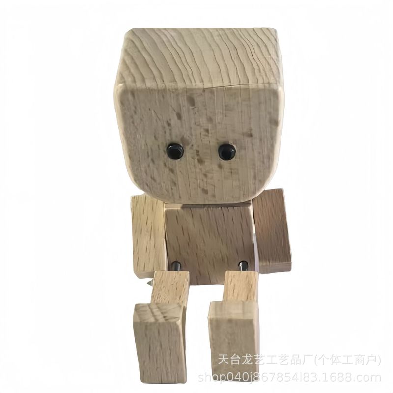 跨境新品 Shaking Wooden Man Figurine汽车装饰手工制作摇脚源头|undefined