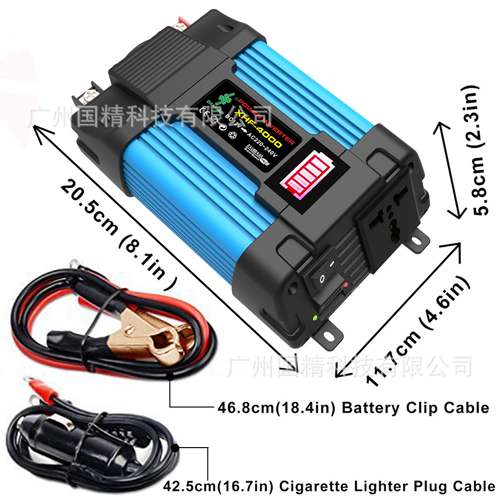现货一件代发车载家用太阳能逆变器 inverter DC12V转AC220V/110V