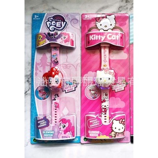 Children's Light Music Watch Flip Doll Head Cartoon Electronic Watch Children Student Watch Wholesale Cross-Border Gift