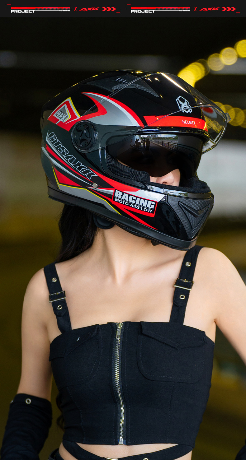 Foreign Trade Exclusive Electric Vehicle Helmet for Men, Winter Warm Full-Face Helmet for Motorcycle Riding, Women's All-Season Full-Face Helmet