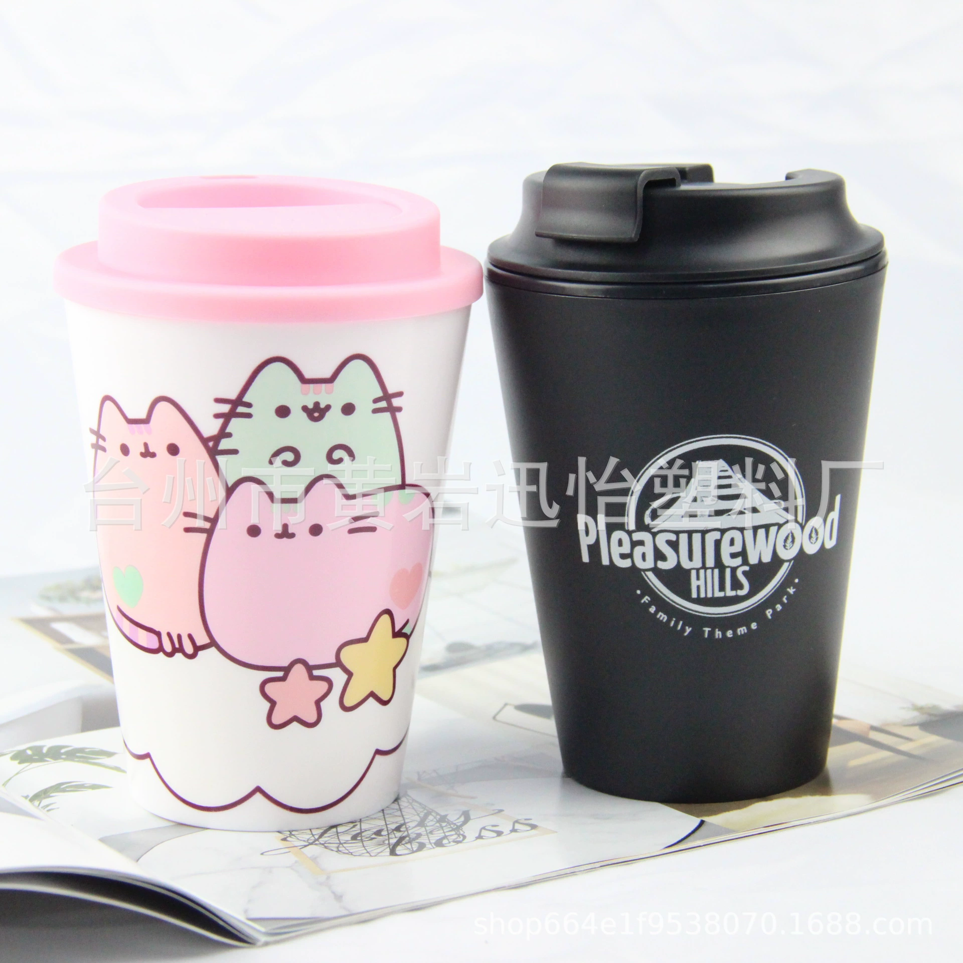 Двойная герметичная кофейная кружка 12oz (350 мл), пищевой PP, сопутствующая кружка для воды, креативный подарок, персональная пластиковая чашка