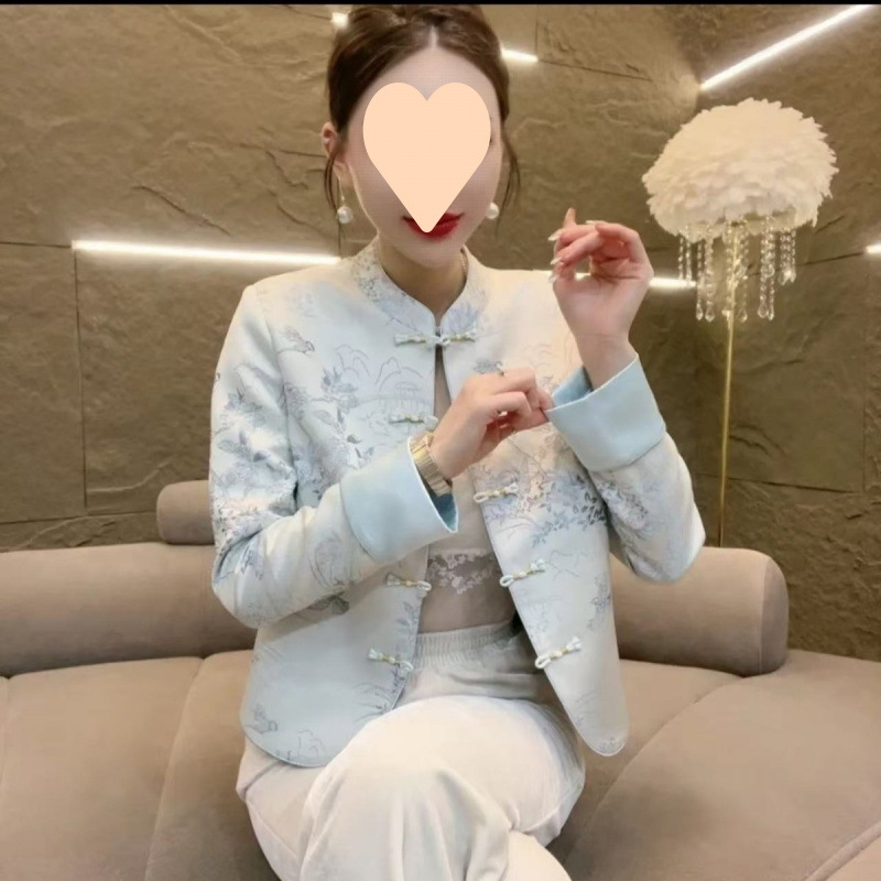 新中式上衣女2025春季新款气质女神范高档百搭流行国风盘扣短外套|undefined
