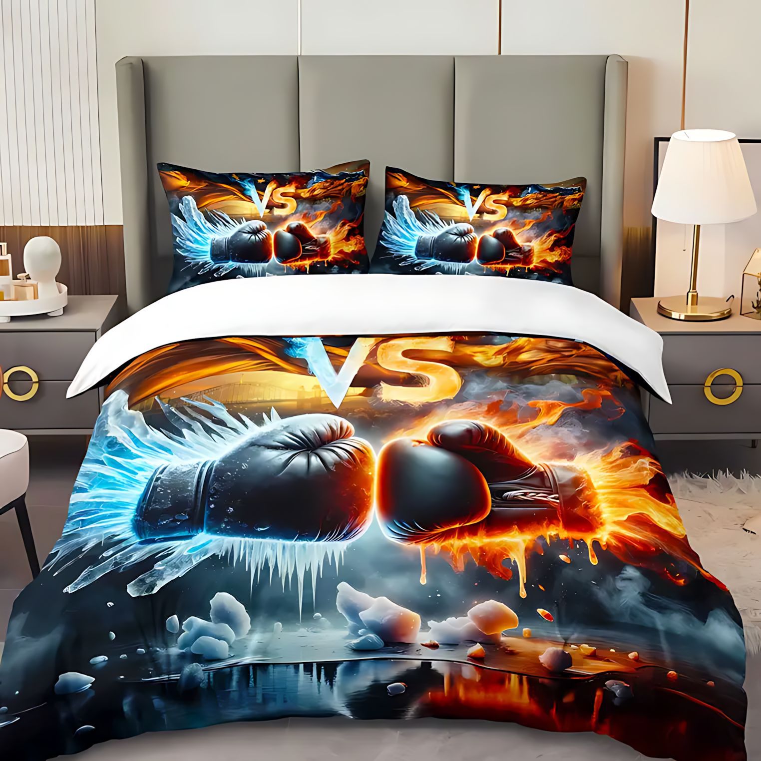 TEMU / JIT Boxeo temático impresión digital 3D colcha