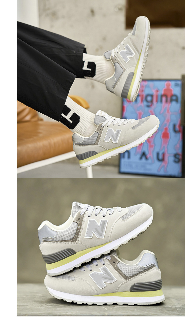 Giày sneaker nữ chạy bộ mesh thoáng cổ điển phong cách Balance 574 — 574 xanh hải quân chi tiết 17