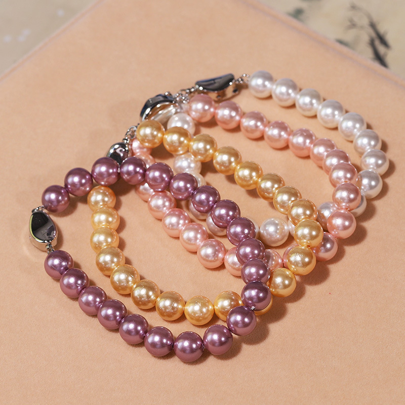 Natural Nanyang shell pearl bracelet multi-color boutique round shell bead bracelet women send mother mother-in-law gift wholesale