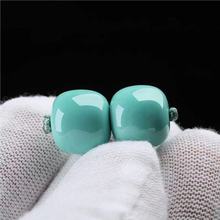 优化保真高瓷绿松石单珠老型桶珠散珠顶隔珠佛珠金刚星月手串配饰