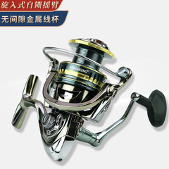 Fishing reel, fishing reel, spinning wheel, sea rod wheel, metal cup, no gap, screw-in self-locking raft fishing lure, sea rod, cross-border