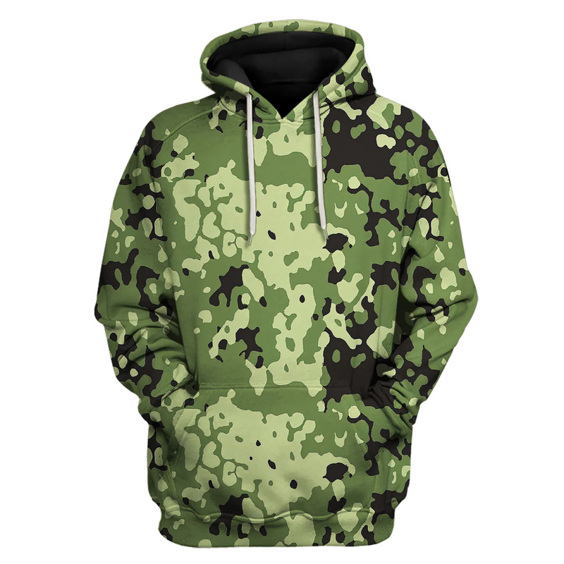 2023 cross-border Germany Denmark camouflage combat uniform 3D digital printing hooded sweater pullover sportswear