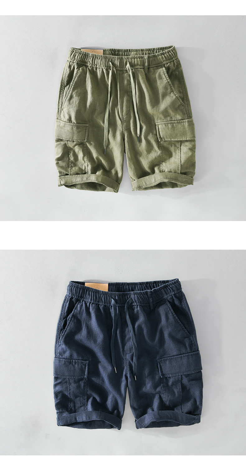 Men's Casual Multi-Pocket Linen Shorts 2