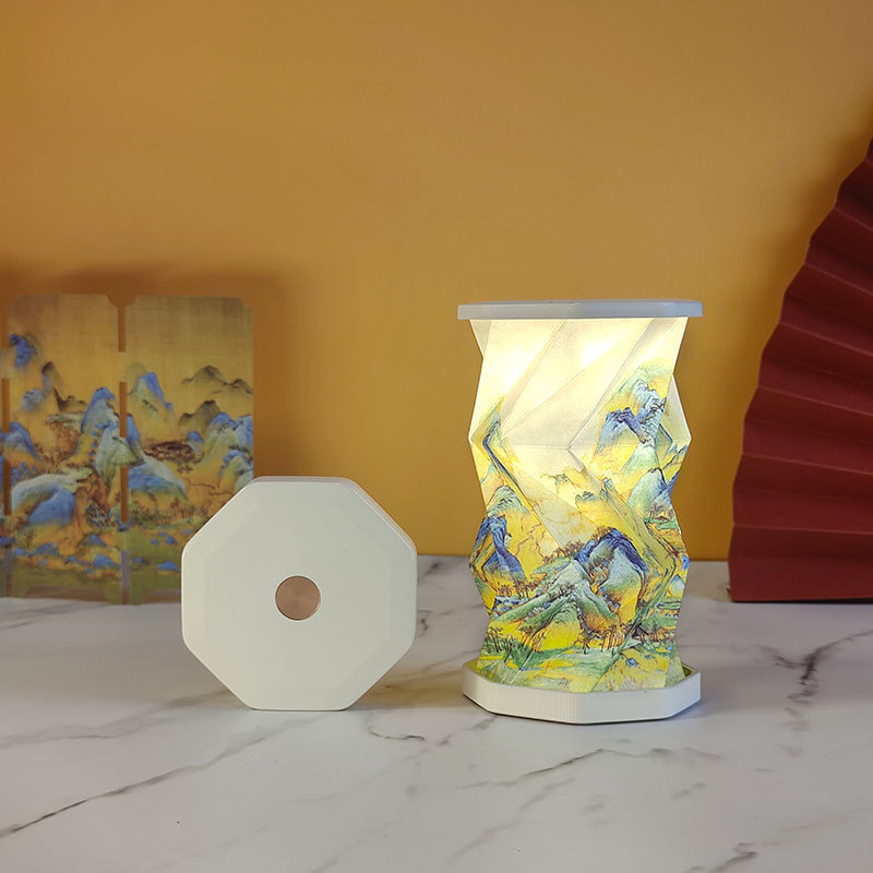 创意礼品 迷你旋转灯LED触摸小夜灯便携折叠文创氛围灯节日小礼品|undefined