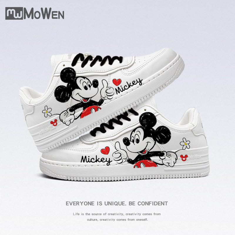 Mickey Mickey Sneakers Mickey Mouse Cute All-match Casual Sports Hand-painted ins Female Student White Shoes Mickey Mickey Sneakers Mickey Mouse Cute All-match Casual Sports Hand-painted ins Female Student White Shoes