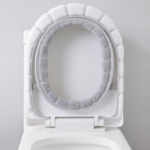 Thick Fleece O-shaped Toilet Seat Cover Nordic Universal Toilet Cover Toilet Bowl Seat Pad with Fleece Toilet Seat Cover