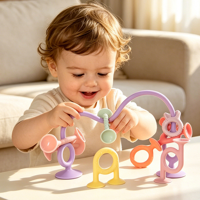 Cross-border bestselling educational intelligence toy suction cup building blocks gift cognitive training focus assembly children's suction toy