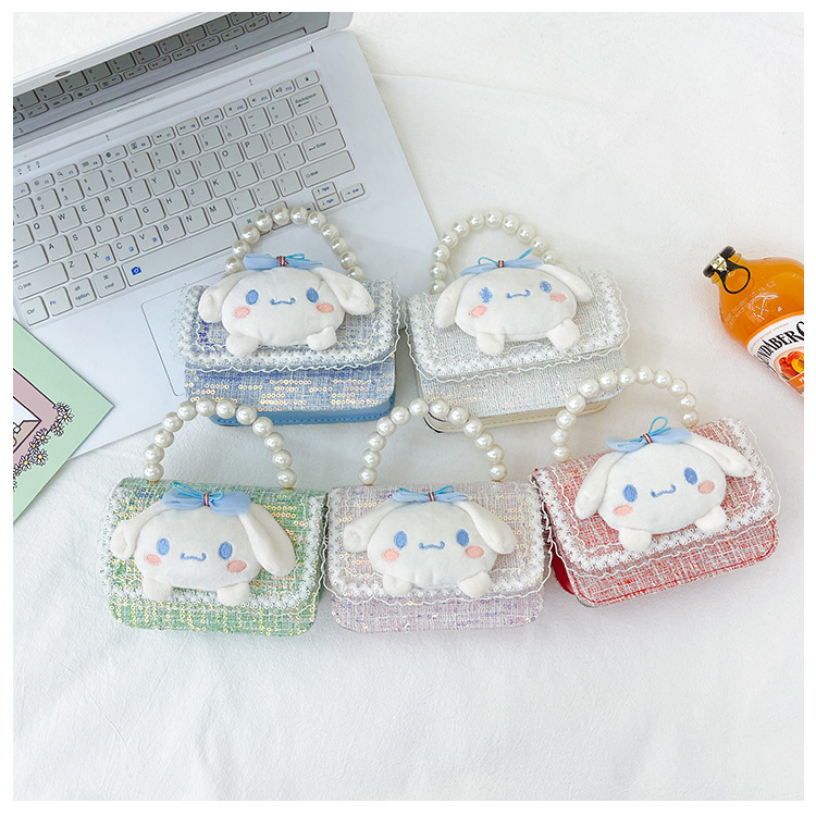 2023 nuevo lentejuelas accesorios para niños bolsa perla portátil hombro mensajero bolsa niñas moda bebé monedero