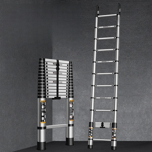 Aluminum Alloy Ladder Household Folding Portable Multi-Functional Herringbone Ladder Heightening and Lengthening Straight Ladder Electrician Retractable Ladder