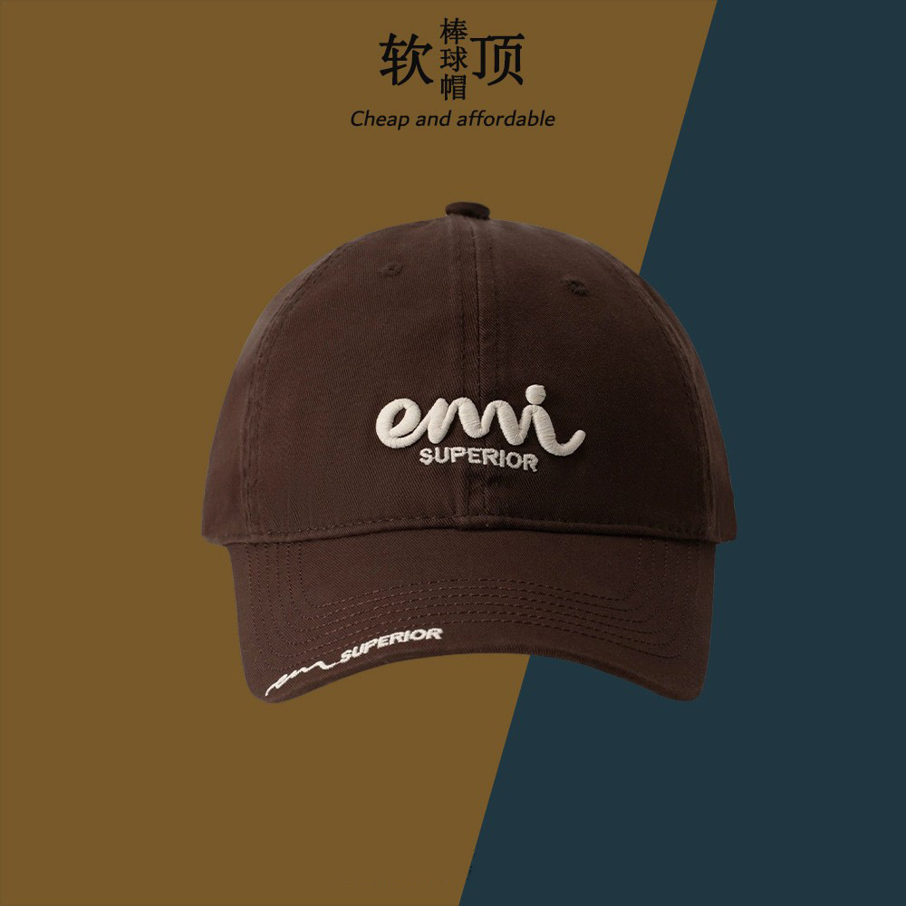 Sombreros coreanos de mujeres red letras rojas bordadas sombrero de béisbol suave superior casual versátil primavera y verano cara pequeña sombrero de pato sombrero