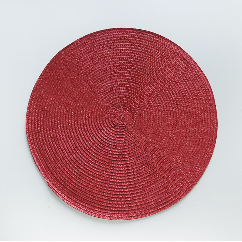 라운드 pp Placemat 짠 와인 가정용 내유성 방수 웨스턴 플레이스매트 테이블 매트 코스터 매트 매트 열 절연