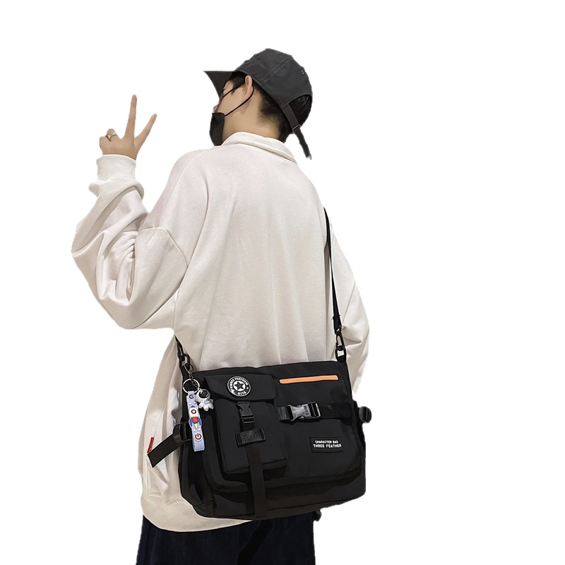 남성용 크로스백, 트렌디한 브랜드, 대학생 수업 가방, 캐주얼 일본 스타일, 신상품, 가볍고 다용도 여행 가방