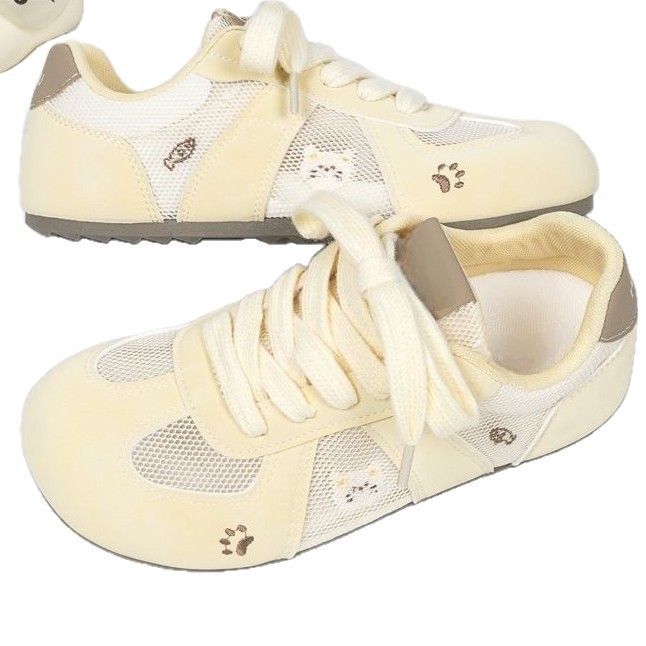 2026 primavera estudiantes de estilo universal chic nicho zapatos delgados de mujer zapatos de entrenamiento amarillos de moda zapatos deportivos de mujer