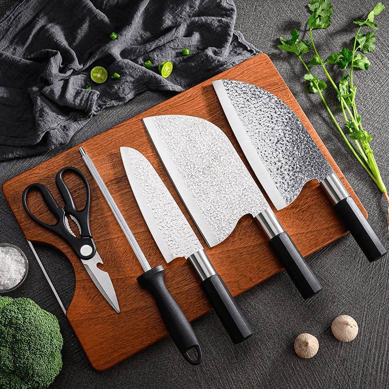 Cuchillo de cocina de acero inoxidable, cuchillo de cocina doméstico, cuchillo de corte de carne, cuchillo de forja de doble propósito para dormitorios
