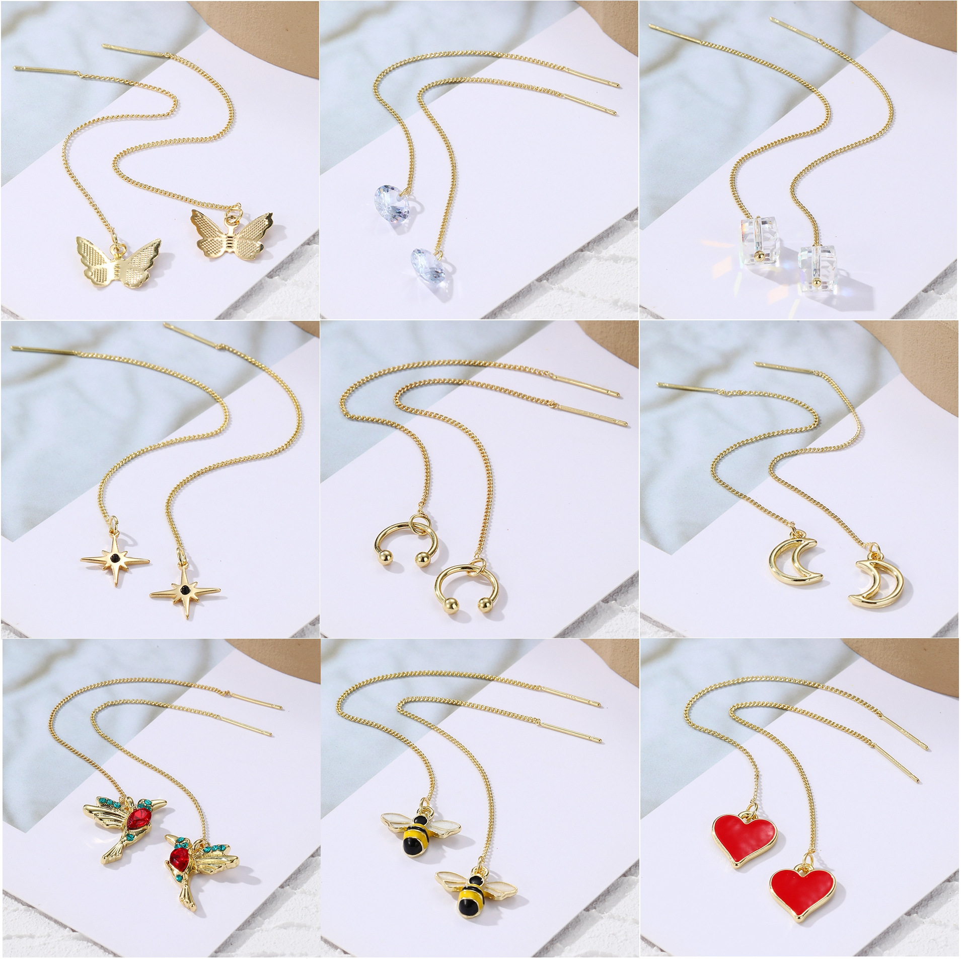 long earrings with tassels