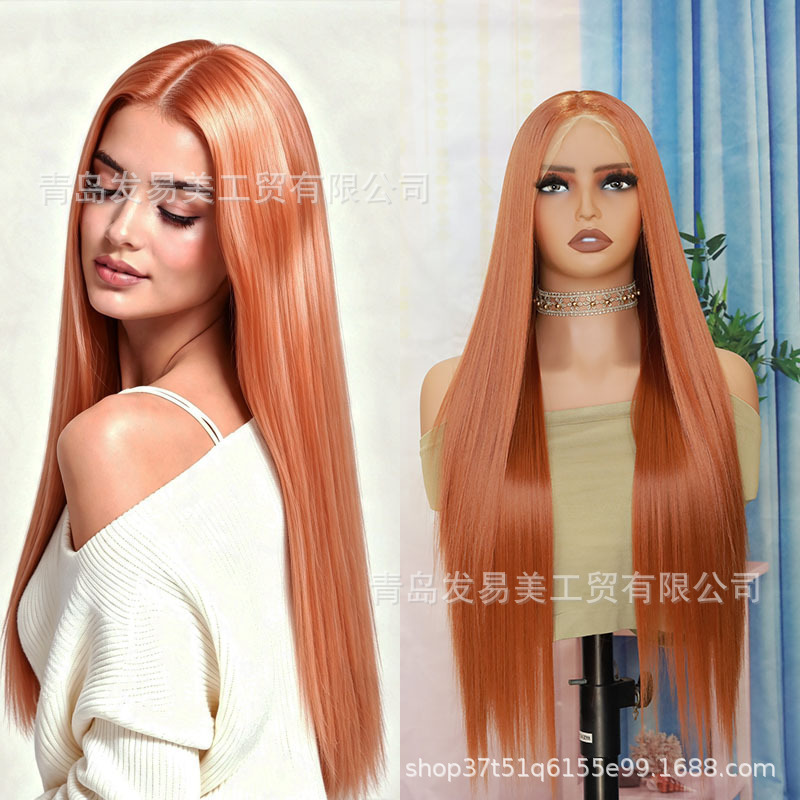 Bright orange lace front high-temperature synthetic wig for women, Nick Wilde cosplay wig, glue-free with pre-plucked hairline Bright orange lace front high-temperature synthetic wig for women, Nick Wilde cosplay wig, glue-free with pre-plucked hairline