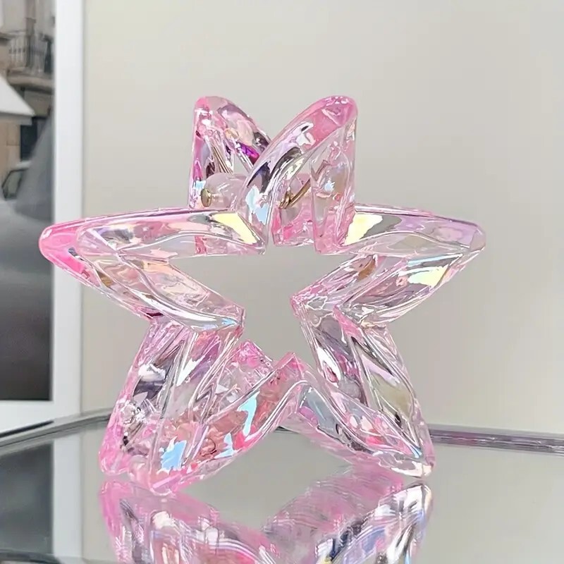 レーザー中空スター女の子用ミディアムグリッパー、多用途ポニーテールヘアクリップ、後頭部用シャーククリップ、ハーフタイヘアピン|undefined