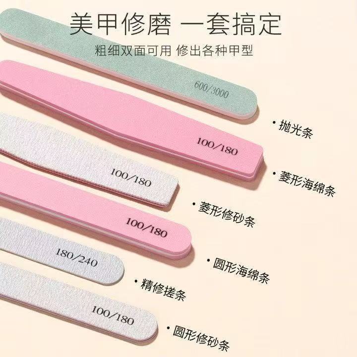 Tira de esponja para decoración de uñas, tira de lijado, tira para dar forma y pulir las uñas, herramienta especial para la superficie del esmalte de uñas en ángulo, lijado manual.