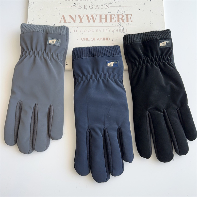 Winter Herren Outdoor Warm Touchscreen mit Fleece Stofffutter Fahrradhandschuhe Kältebeständige Sporthandschuhe_voghion.com