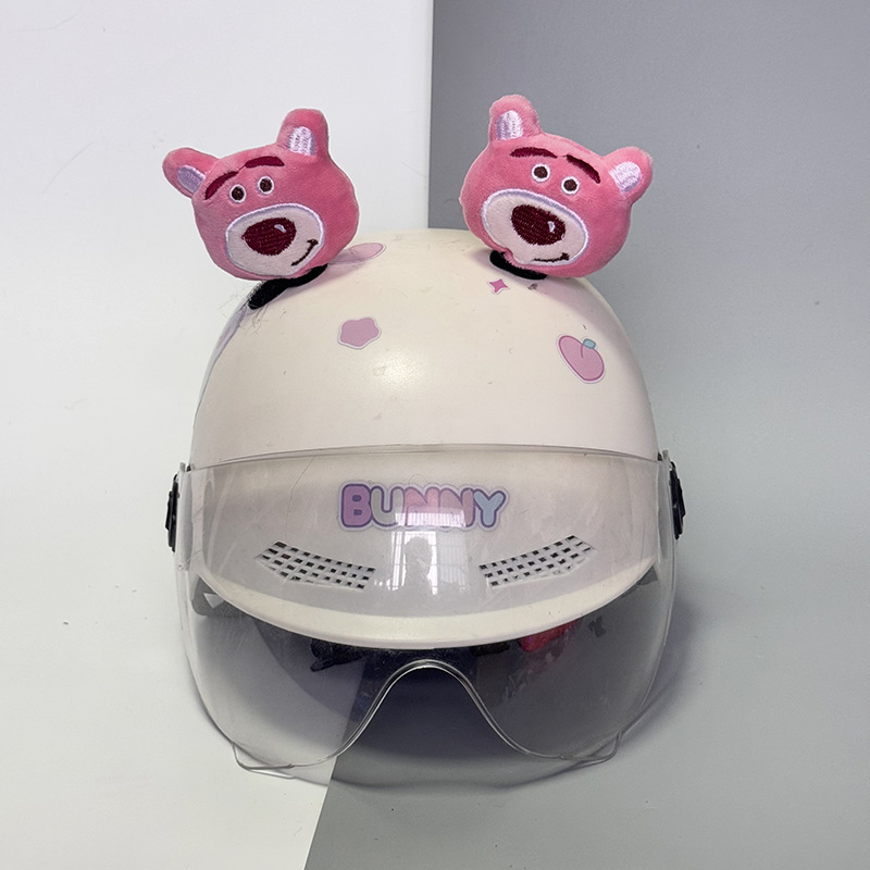 Helmet Decoration Strawberry Bear Squirrel Cat Ear Stickers
