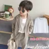 Khaki bag suit+white T