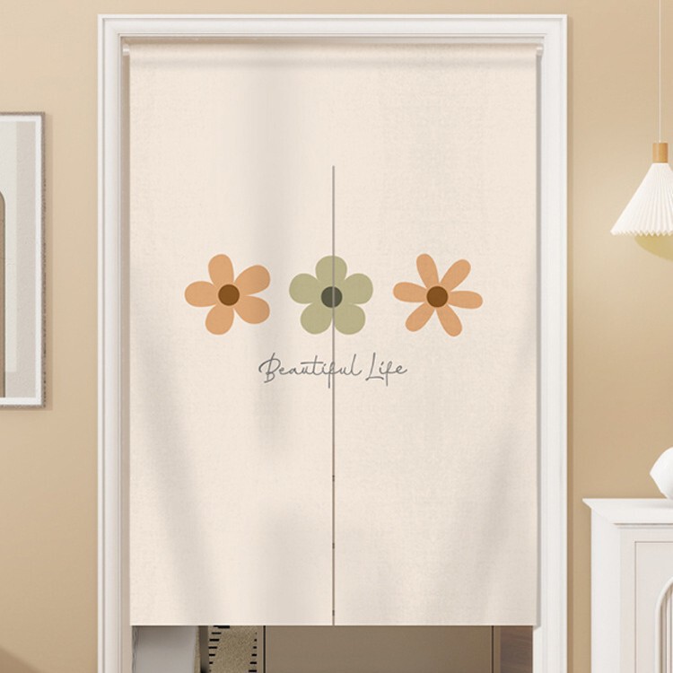 Nordic Simple Fabric Door Curtain Partition Curtain Cartoon Cute Bedroom Bathroom Toilet Shelter Curtain Half Curtain Hanging Curtain