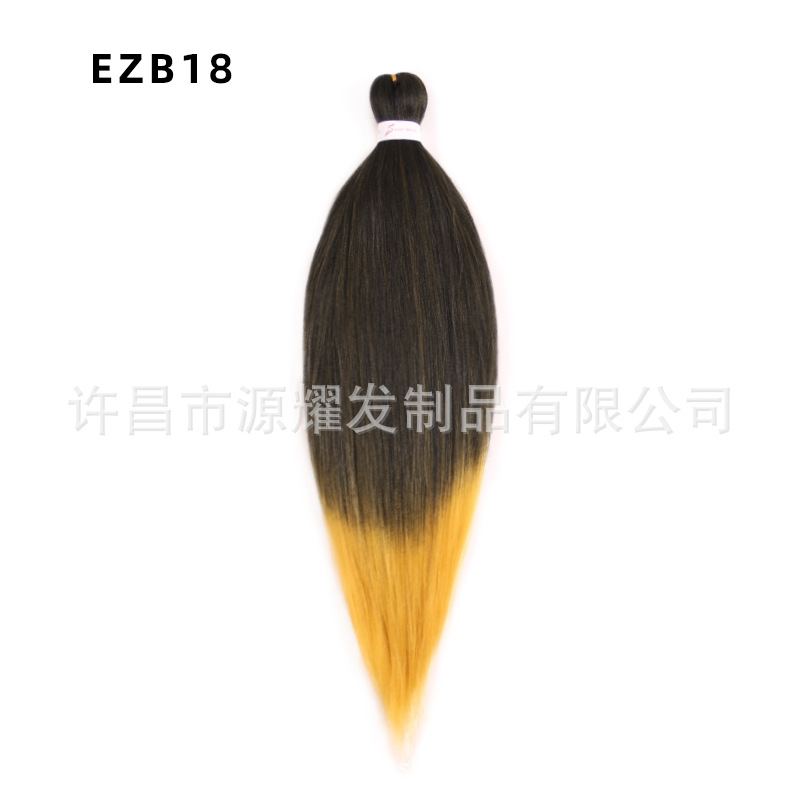 Peluca EZ cabello esponjoso y suave de fibra química trenza grande 26 pulgadas 90g pvc bicolor retardante de llama seda de baja temperatura trenza grande