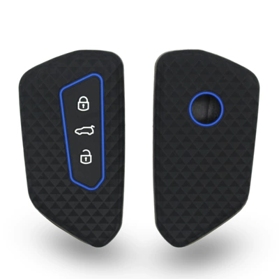 Volkswagen eight generation new silicone – Static Rod/Key Bag - black-blue-lines