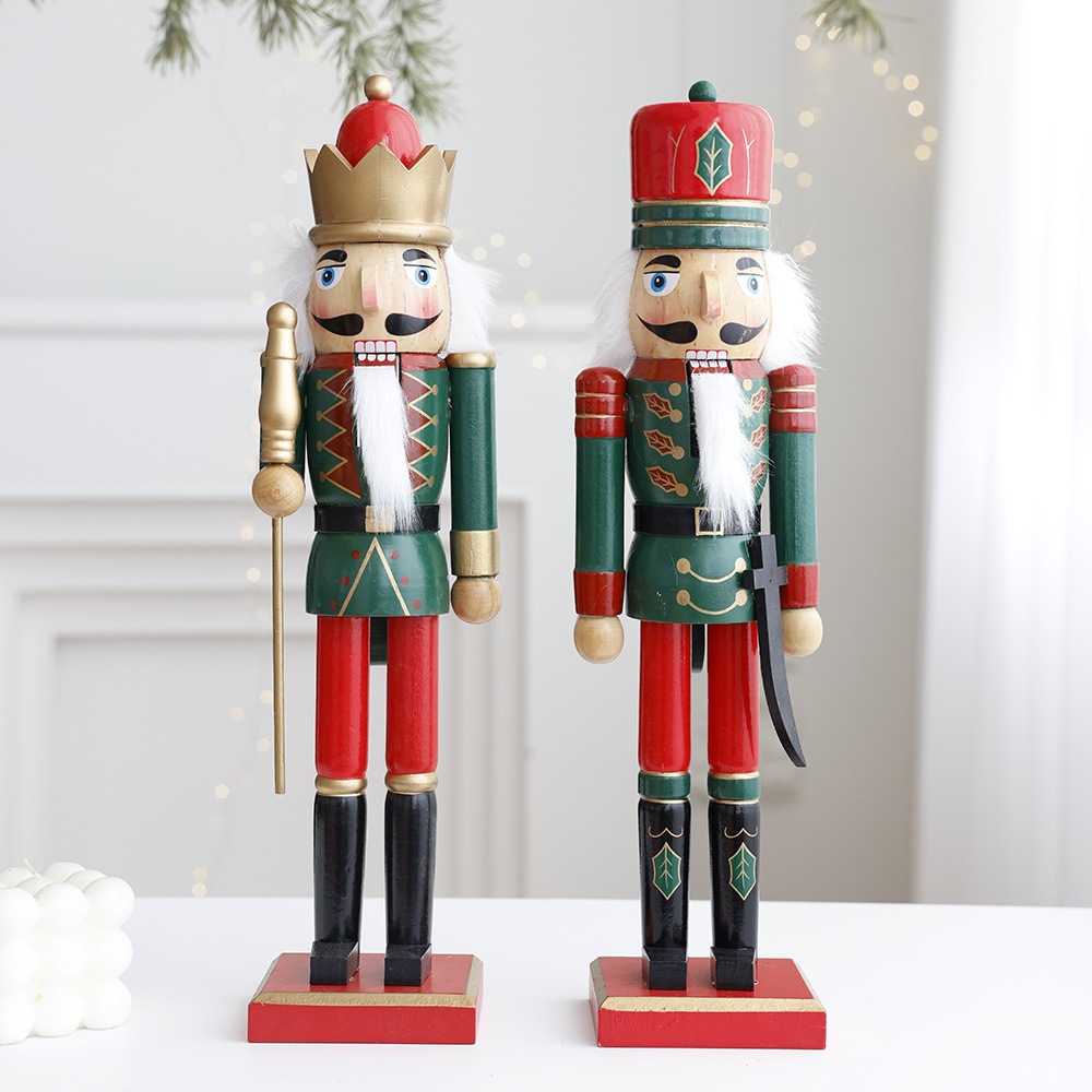 Cascanueces de madera adornos de mesa títeres soldados manualidades capas caballeros tambores decoración para el hogar