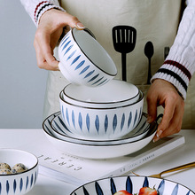 方胜供应日式陶瓷碗家用饭菜碗盘套装创意网红餐具批发