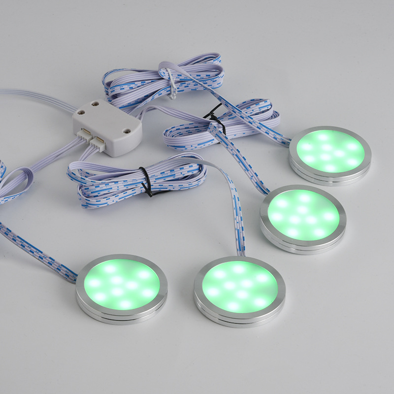 Traje al por mayor RGB luz del Gabinete LED gabinete luz redonda LED armario luz control remoto lámparas suministro transfronterizo e-commerce