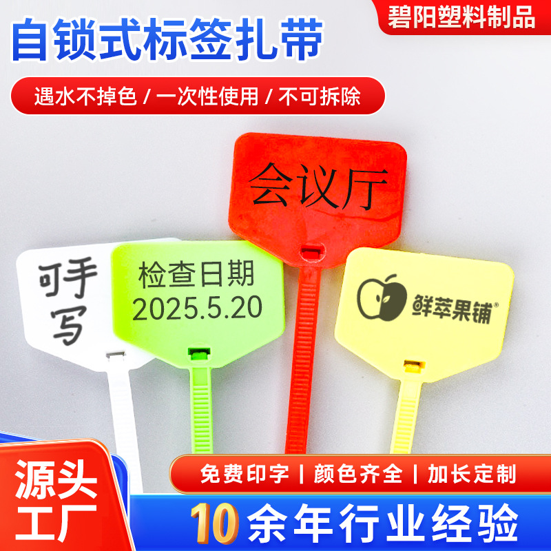 白色塑料电缆线农业家用标识区别用捆扎用标签自锁式尼龙标牌扎带