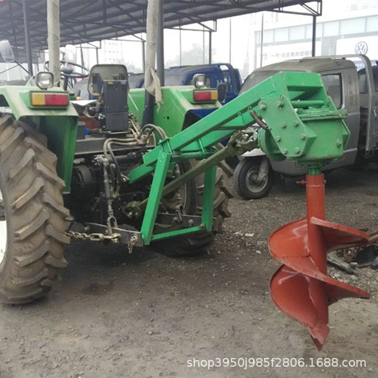 四轮悬挂式地钻机锰钢钻头挖坑机 大棚桃树立柱打桩机参数
